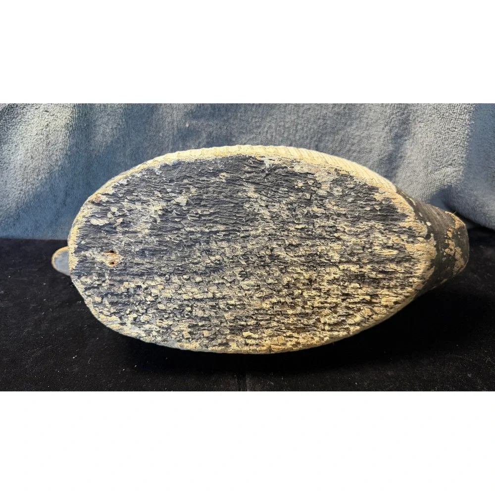 Vintage Hand Carved Cork Body Duck Decoy Wood Head Glass Eyes Bluebill Scaup 12
